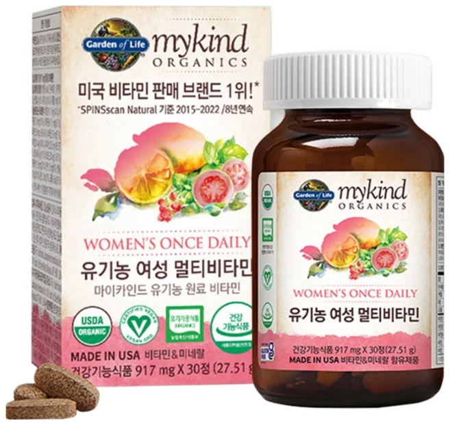 (0730 로켓그로스) 가든오브라이프 유기농 여성 종합 멀티비타민, 30정, 1개 - 쿠팡