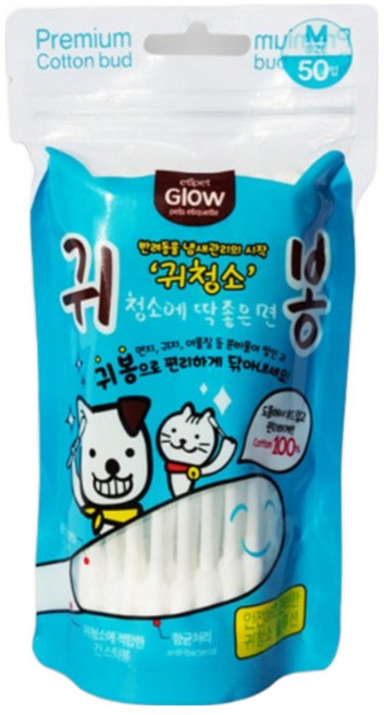 [댕냥이] 에티펫 강아지 멸균 순면 귀청소 프리미엄 귀봉 100매, 1개