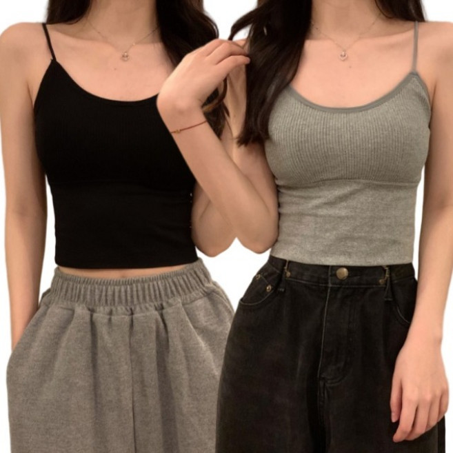 베르슈어 캡내장 골지 나시 탑 2장 세트