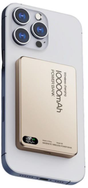 磁吸無線行動電源 5000mAh, 金色, 5000毫安