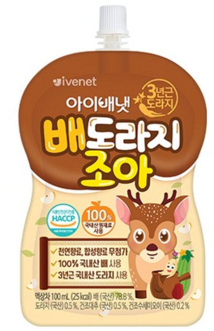 [아이배냇] 신제품 끙아 배도라지 주스 10팩, 100ml, 1세트