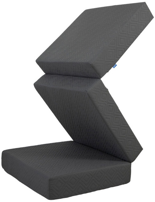 WHH 3단 접이식 45d 메모리폼+25d고탄력 폼 매트리스 방수 항균기능 간이침대 휴대용 다양한 기능 토퍼