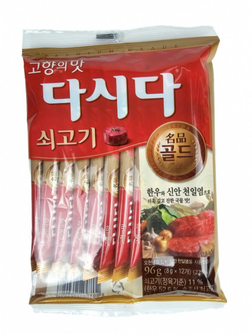 쇠고기맛 고향의 맛 다시다 덩어리방지 조미료 간편휴대 스틱, 8g, 12개