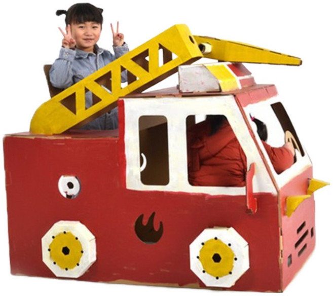 대형 색칠하는 종이집 유아놀이집 스케치종이집 소방차, 1개