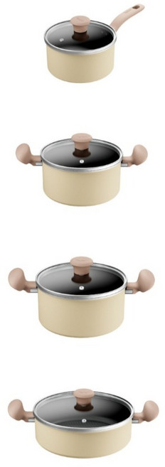 테팔 인덕션 데이지 냄비 4종(편수18+양수20/24+전골24), 1세트, 편수18+양수20/24+전골24, 베이지