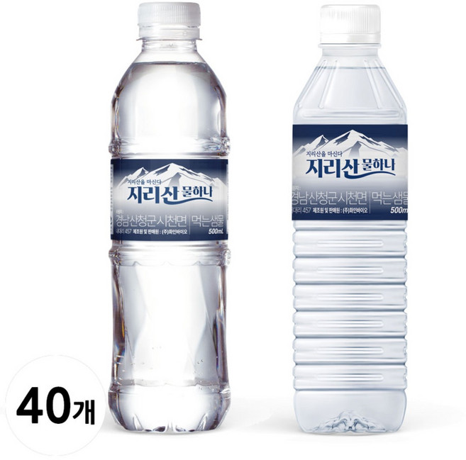 지리산 물하나 생수 500ml 40병 유무라벨 랜덤발송, 40개