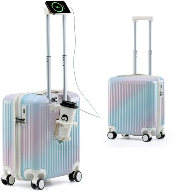 YANGTA [3년무상AS] 기내용 미니 캐리어 18인치 USB 충전포트 핸드폰 거치대 컵홀더 다양한 컬러 가능