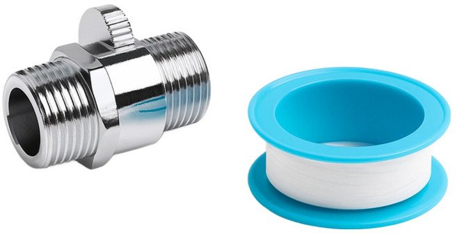 더블헥사곤 수압조절형 절수밸브 M-M타입 호스연장, 실버