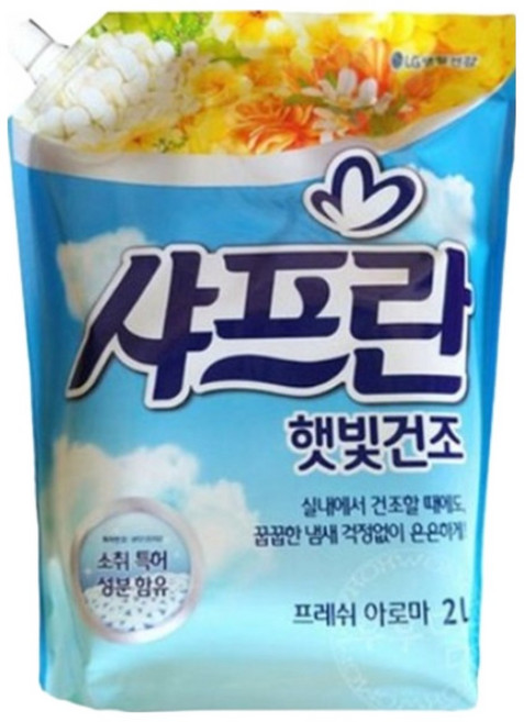 샤프란 건조 섬유유연제 햇빛건조 리필 2L 프레쉬아로마, 4개