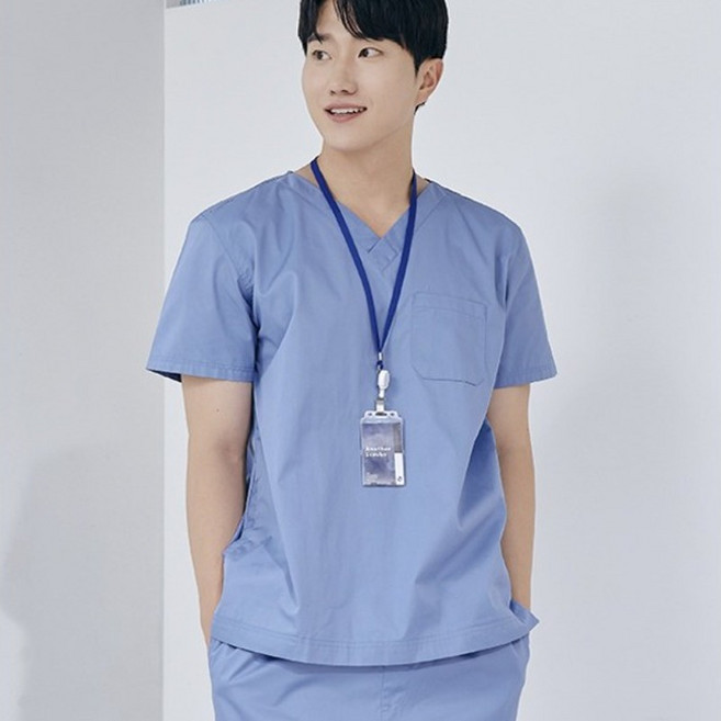 (3color) 남성 V넥 쿨스판 스크럽 티셔츠 (IT-101M) 의사가운 약사가운 간호사복 간호복 수술복 간호사유니폼 병원가운 대학생 실습용가운 실험복 스크럽복