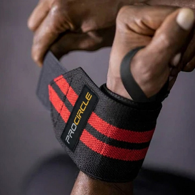 프로써클 고탄성 헬스 손목 스트랩, 레드, 5세트