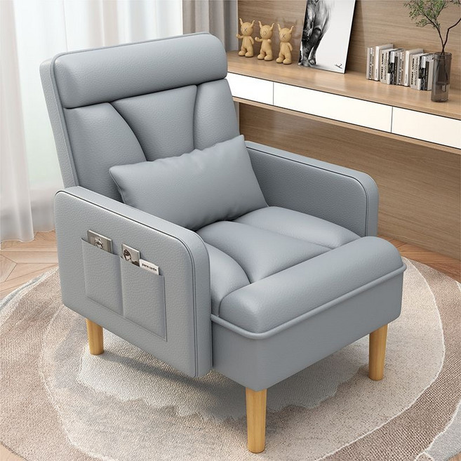 ANYOU 등받이 각도조절 멀티 쇼파 넓고 편안한 1인용 거실 침실 쇼파 의자, 그레이