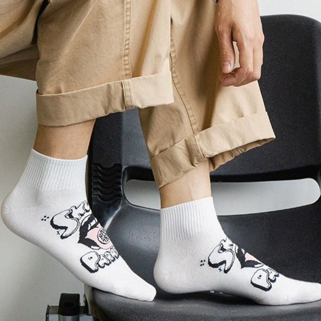 남성 캐리터 양말 세트 핫한 60종의 재미있는 발목 양말 5결레