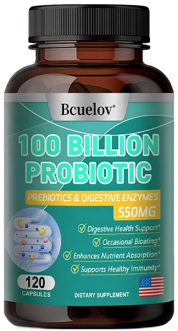 프로바이오틱 캡슐 1000억 CFU - 소화 및 장 건강 지원 - 가끔씩 나타나는 변비 설사 가스 및 복부 팽창 완화, 120캡슐, 2개, 120정 - 쿠팡