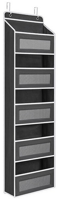5단 MHSN7 멀티 패브릭 문뒤 걸이식 5단 포켓 문걸이 선반 틈새 문뒤 수납장 문뒤 수납장 문걸이 인형 정리함 문걸이 수납 문뒤수납장 문뒤 선반 문걸이 수납 선반 포켓 수납걸, 1개, 002  다크그레이