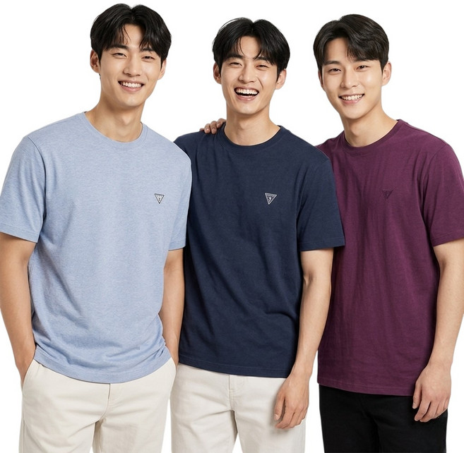 9위 - [국내정품] 게스 GUESS 반팔티 3팩 세트 3컬러 3매 반팔 티셔츠 선물