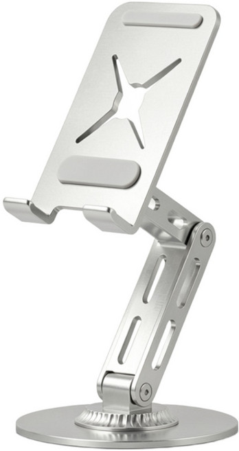 오우하하 360도 회전 높이 조절 태블릿 핸드폰 거치대, 1개, 실버