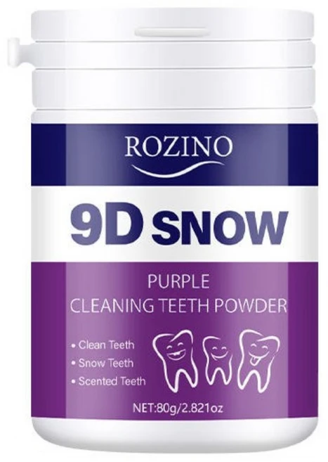 ROZINO 치아 관리 파우더 /흡연 얼룩 커피 착색 클리닝 구강 청결제 미백 치약 치아미백 치아미백제 퍼플 가루 치약, 1개, 80g - 쿠팡