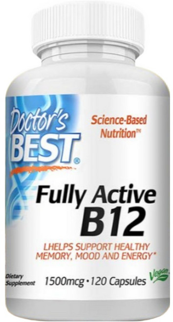 활성비타민B12 1500mg 에너지 정서 혈액순환 지원 Non-GMO 비건성, 3개, 120정