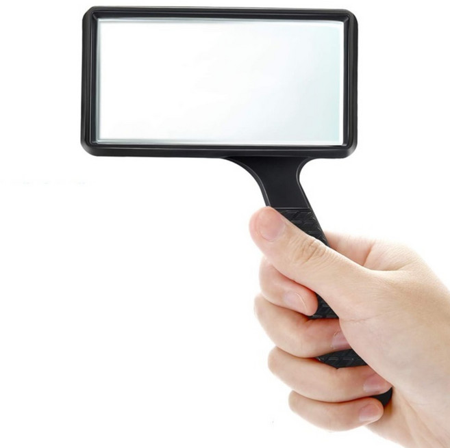 아이앤에이치 직사각형 휴대용 독서 돋보기 3배율, 1개