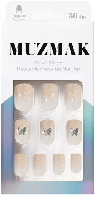 뮤즈마크 리유저블 네일팁 레귤러 스퀘어, 글로리, 1개