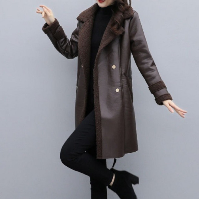 쩐쿠 라쿠양가죽코트 여성 겨울 가죽코트 S454