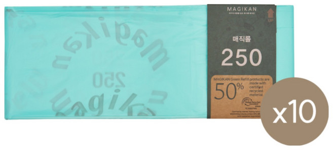 매직캔 리필 봉투 250R10BC, 10개, 21L