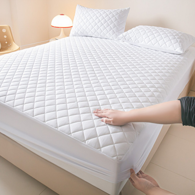 SkyNest새로운 방수 체크형 통기성 심플 매트리스 커버양질 먼지없는 방수 매트리스 커버
