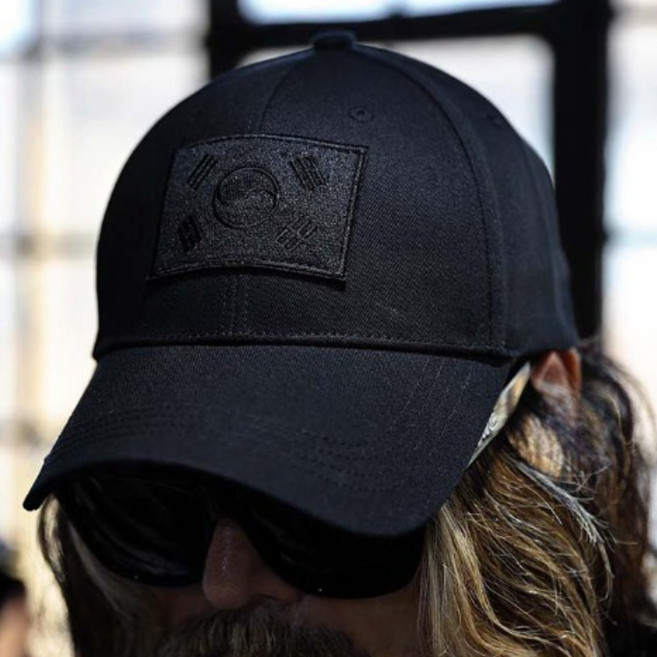 바이더알 태극기 자수 패치 코튼 볼캡 블랙