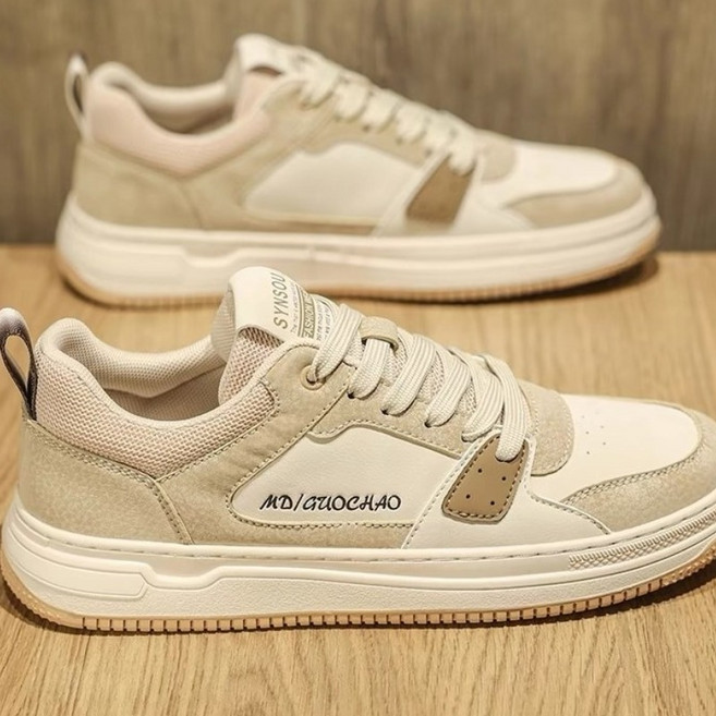 봄 남자 신발 통기 백합 작은 흰 신발 두꺼운 바닥 운동화 캐주얼 판화 남자