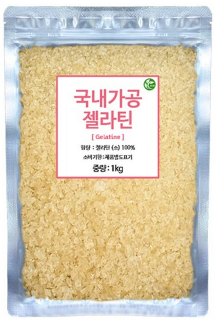 신영몰 젤라틴 분말 가루 1kg 국내가공 젤리만들기/젤라틴팩, 1개