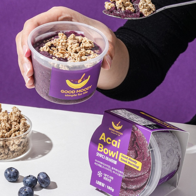 [180g x 4개] 굿무디 아사이볼 4개 묶음(그래놀라 포함) [원산지:브라질], 4개