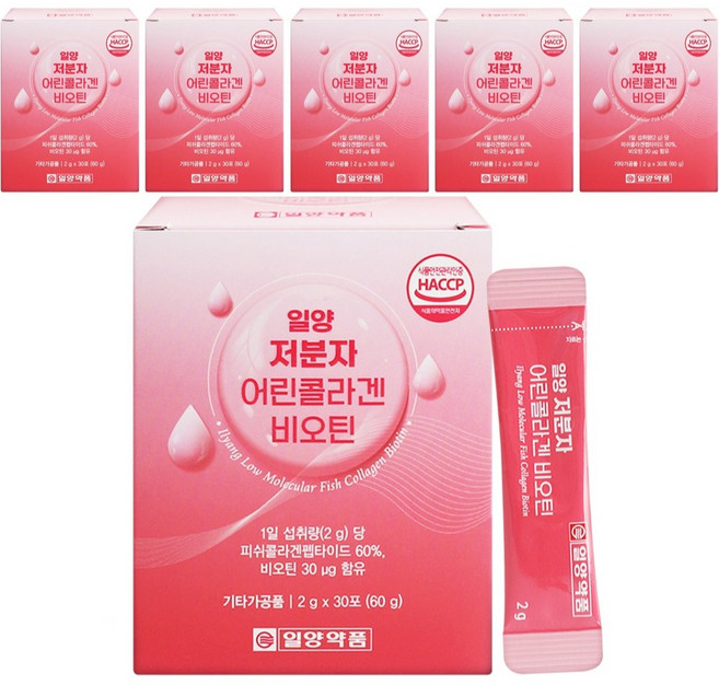 일양약품 저분자 어린 콜라겐 비오틴 스틱, 6개, 60g