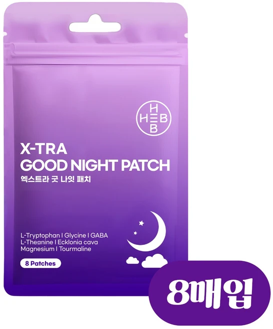 HEB 햅 엑스트라 굿나잇패치 붙이는멜라토닌, 8매입, 1개 - 쿠팡