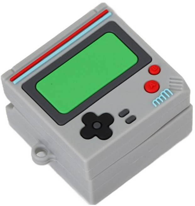 루톰 갤럭시 버즈 FE 라이브 버즈2 프로 케이스, 버즈프로/버즈2/버즈2프로/버즈라이브/버즈FE, 레트로게임기 그레이, 1개