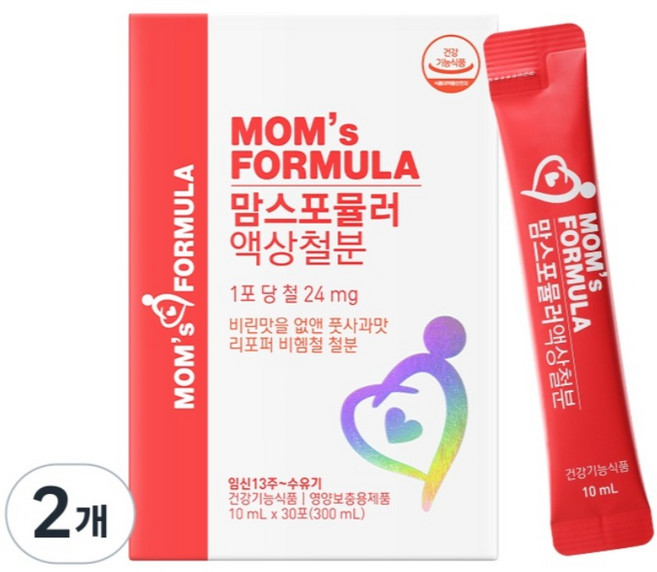 맘스포뮬러 액상 철분 임산부 철분제 리포퍼 철분 영양제 1달분, 2개, 30회분