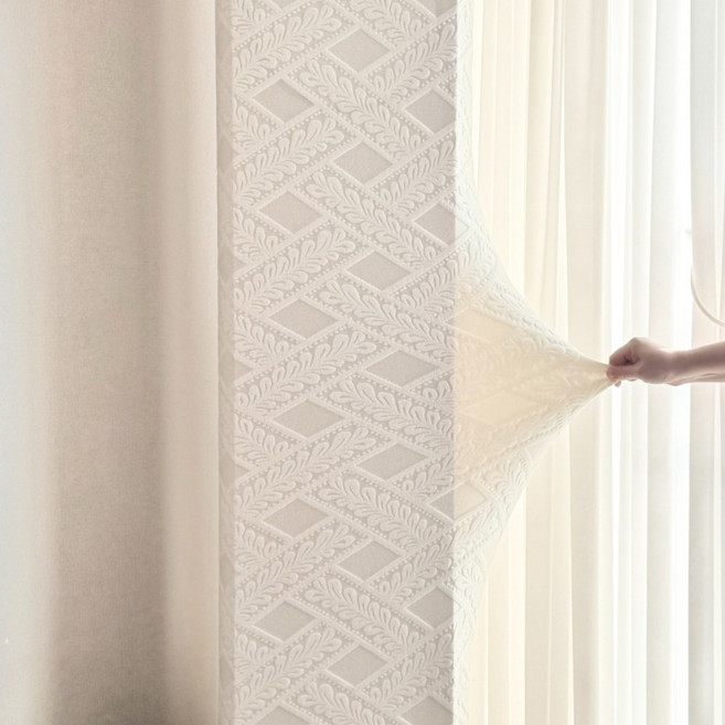 생활스토리 먼지 차단 청정 에어컨 커버 사이즈 호환, 웜 아이보리