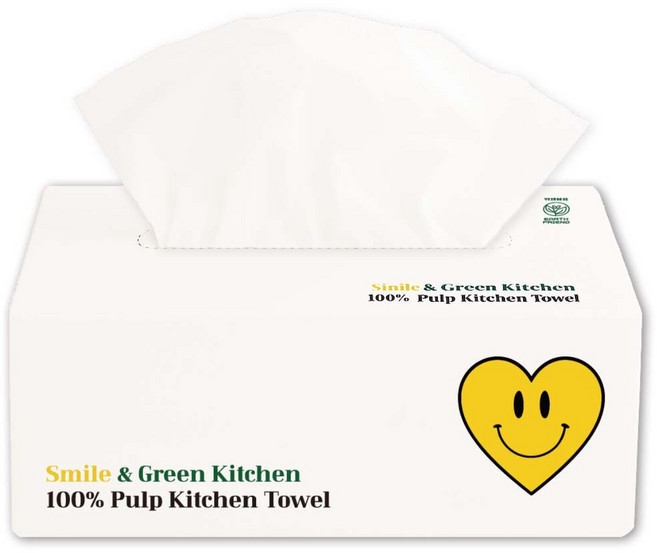 스마일톡톡 도톰한 안심 3겹 천연펄프 키친타올, 9개, 100매입