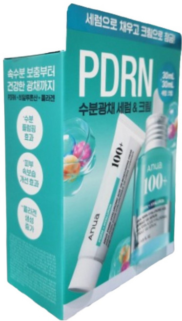아누아 피디알엔 PDRN 히알루론산 수분광채 피부 컨디션케어 세럼30ml + 크림30ml 세트, 1개, 60ml