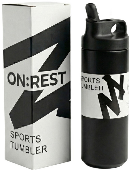 온레스트 스포츠 텀블러 보온 보냉 스텐 빨대 헬스장 운동용 차량용 밀폐, 1개, 550ml, 블랙