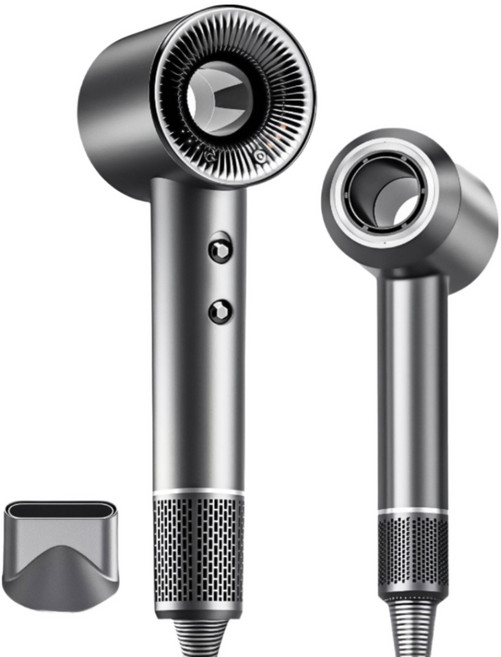 [국내발송]1600W음이온 초고속 드라이기 항온 모발 보호 +자기흡입노즐, 스페이스 그레이, X7S