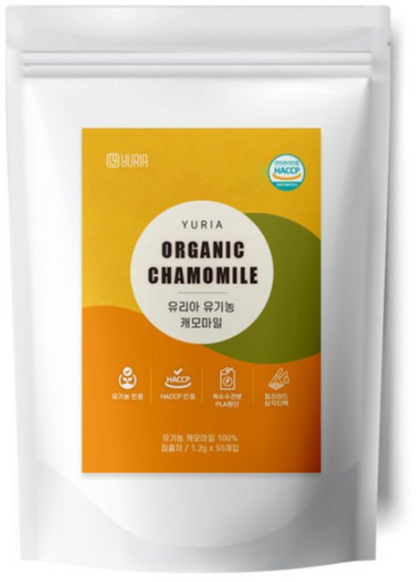 유리아 유기농 생분해 삼각티백 캐모마일차, 1.2g, 50개입, 1개