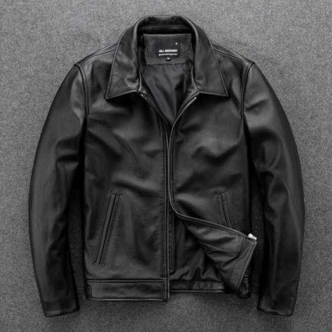 크크섬 남자 라이더 가죽 자켓