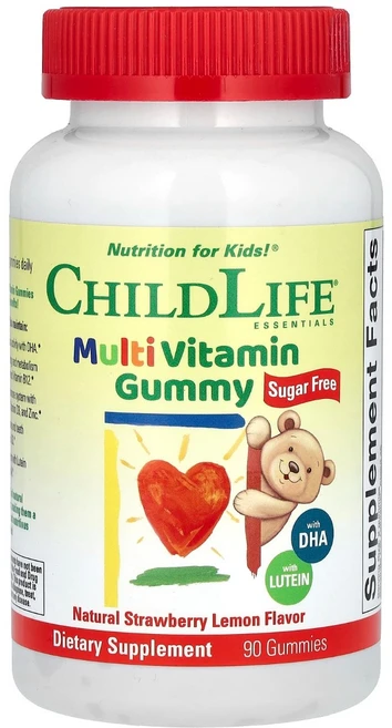 [2+1] 차일드라이프 에센셜 종합비타민 구미젤리 천연 딸기 레몬 구미 젤리 90개 / 해외직구 미국정품, 3개, 90정 - 쿠팡