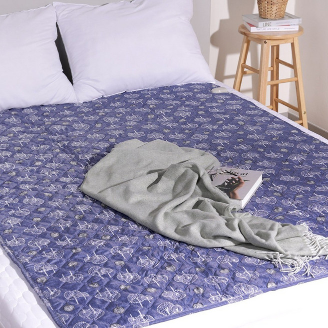 한일의료기 탄소 카본 피복 발열선 고급 전기요 HL-203S, 블루트리(자동타이머), 싱글(중)