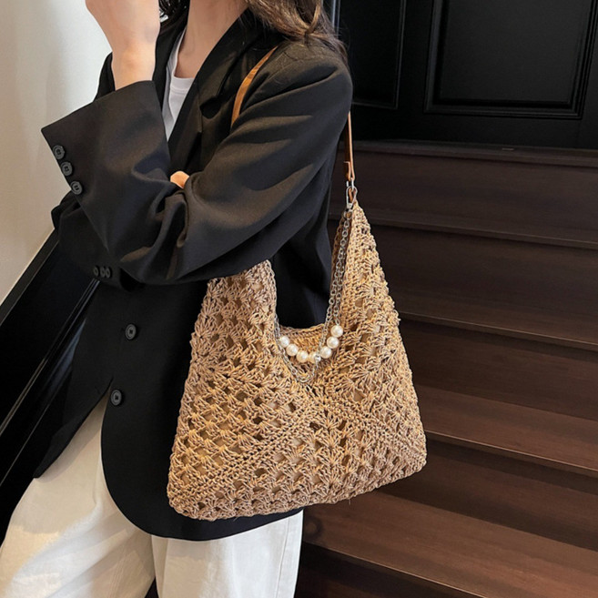 루카스 여성 데일리 라탄가방 여행 휴양지 숄더백