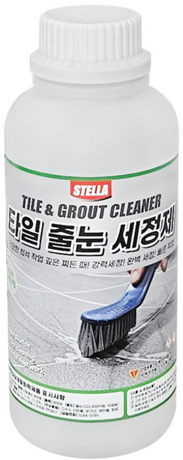 타일 줄눈 세정제 (욕실 화장실 바닥 물때 세정), 2.타일줄눈세정제1L+콤비줄눈솔, 1개, 1L