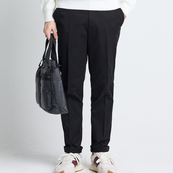 [STCO] 남성 [피치가공] 오피셔 치노 팬츠 테이퍼드핏 블랙