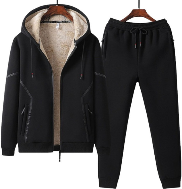 스타일닥터 남성 빅사이즈 도톰 트레이닝복세트 기모 가디건+바지 투피스