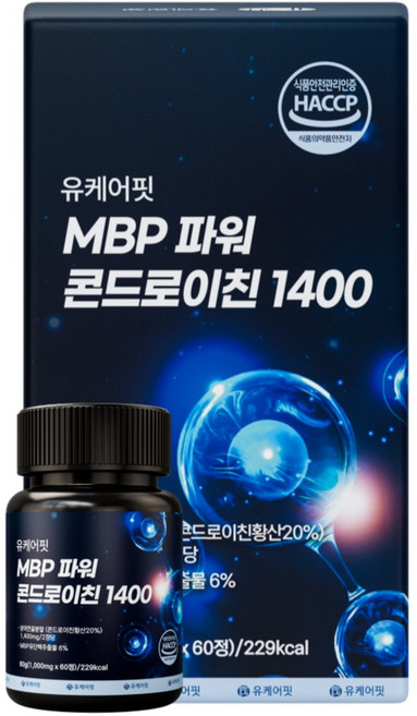 유케어핏 6형 상어연골 콘드로이친 1400 MBP 식약청 인증, 12개, 60정